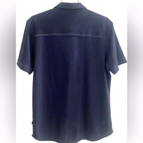Tommy Bahama Emfielder, Navy Blue, Island zone Knit Camp Shirt, Resort, Sz M. - Picture 2 of 6